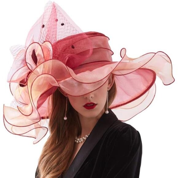 Women\'s Organza Church Derby Hat Wide Brim Sun Hat main image 4